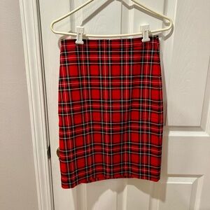 NWT Red Plaid Women's J Crew Factory Skirt